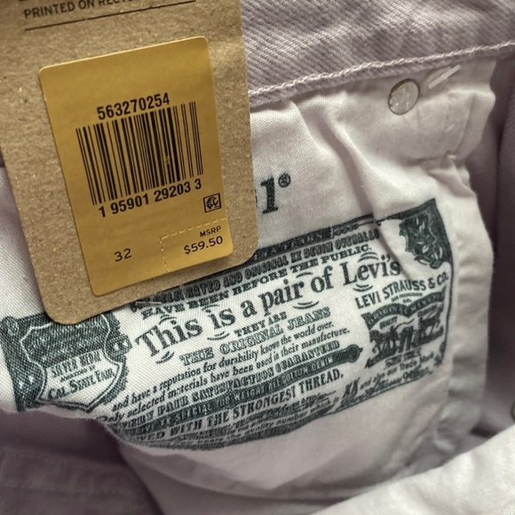 Levi’s 501 Shorts High Rise Cutoffs Denim 100% Cotton Washed Lilac Size 32 - Picture 10 of 15